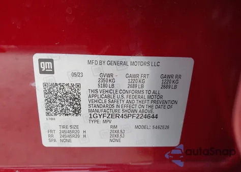 2023 Cadillac Xt4 Fwd Sport из США, поврежденный, VIN 1GYFZER45PF224644